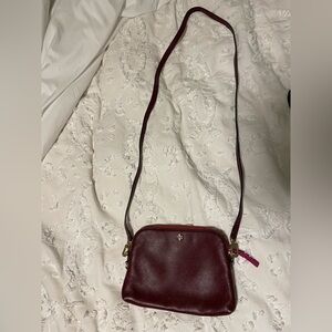 Tory Burch burgundy small Crossbody bag